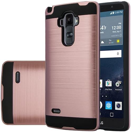 LG Vista 2 Case, LG G Stylo Case, LG G Stylo / LG G VISTA 2 Hybrid Dual Layer Armor Defender Protective Case Cover [Shock Absorption / Impact Resistant] for LG G Stylo / G Vista 2, Brush Rose Gold