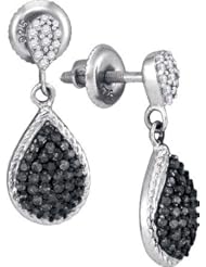 10KT White Gold 0.50 CTW-Diamond Micro-Pave Earring