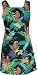 Short Tank Dress - Women's Jungle Parrots Square Neck Hawaiian Aloha A Line Dress - Regular and Plus Size