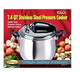 Bene Casa 33869 7.4-quart stainless steel pressure cooker.