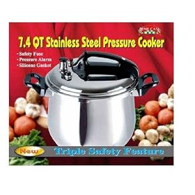 Bene Casa 33869 7.4-quart stainless steel pressure cooker. by Pressure Cookers