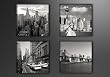 Bild auf Leinwand New York SET 4x 20 x 20 cm Modell-Nr. XXL 6901 Bilder fertig gerahmt auf echtem Holzrahmen. Ausf�hrung Kunstdruck als Wandbild auf Rahmen.