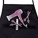 Women's Crystal Rhinestone Stylist Salon Hair Dryer Bib Apron (Black/Pink)