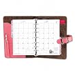 Day-Timer&reg; 48434 Personal Organizer Starter Set, Leather, 5-1/2 x 8-1/2, Pink