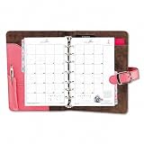Day-Timer 48434 Personal Organizer Starter Set, Leather, 5-1/2 x 8-1/2, Pink