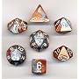 Polyhedral 7-Die Gemini Dice Set - Copper-Steel with White