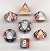 Polyhedral 7-Die Gemini Dice Set - Copper-Steel with White