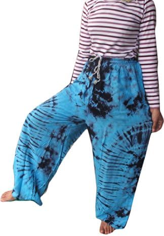 * SUNNYTHAIMART * GENUINE FINE COTTON RAYON TIE DYE FISHERMAN YOKA PANTS