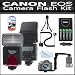 Flash Kit For Canon EOS Rebel T2i T3i, 600D, T3, Digital SLR Camera Includes Vivitar DF-293 TTL LCD Bounce Zoom Swivel DSLR AF Flash w/LCD Display Includes Reflecting Plate And Wide Angle Flash Diffuser + E-TTL / E-TTL II Off-Camera Flash Sync Cord + Bu