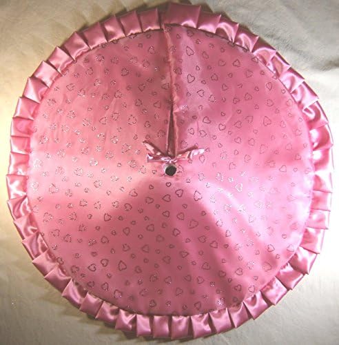Valentine's Day Pencil / Tabletop Tree Skirt - 30" Sparkly Rose Pink Hearts