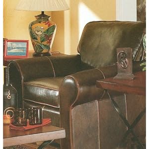 Contemporary Cordoba Dark Brown Bycast Leather Sofa Chair by AtHomeMart