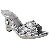 51Eca%2BlwgWL. SL160  Rhinestone Zebra Print Cutout Wedge Sandals Black 5H 10