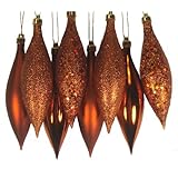 Vickerman 4-Finish Burnish Orange Drop, 5.5-Inch, Set of 8