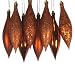 8ct Burnt Orange Shatterproof 4-Finish Finial Drop Christmas Ornaments 5.5"
