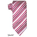Edle Designer Krawatte von Viento, Streifendesign weiss- rot