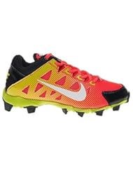 Sports: Nike Girls Hyperdiamond Keystone Softball Cleats (Red/Green, 3) - Nike