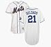 Carlos Delgado New York Mets Authentic Home Alternate White Jersey, With #21 from Majestic Athletic