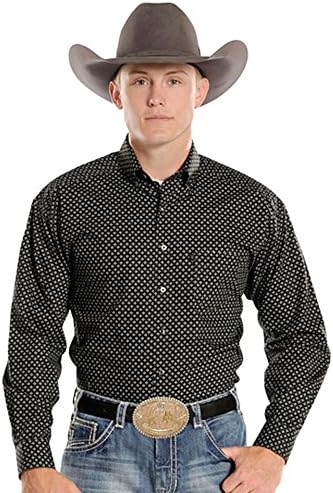 Tuf Cooper Patterned Western Dress Shirt (Medium)