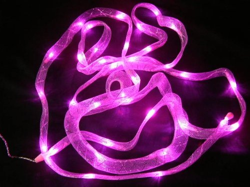 LED BATTERY Sheer Ribbon Light PINK-35 Fairy Lights-13 1/2 feet Long LED BATTERY Sheer Ribbon Light PINK-35 Fairy Lights-13 1/2 feet Long