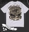 THROWDOWN "ARMY" WHITE MMA T-SHIRT SIZE LARGE