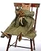 Primitive Muslin Tabitha the Cat with Stitched Face, Crow and Floral Bouquet Doll