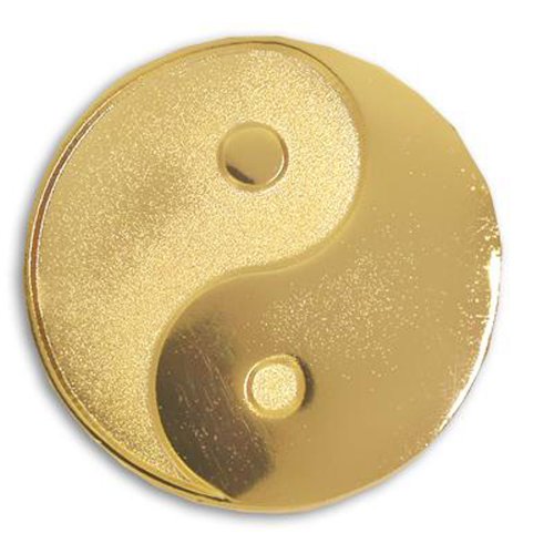 Taoism Yin Yang Two-Tone Gold Plated Lapel Hat Jacket Pin
