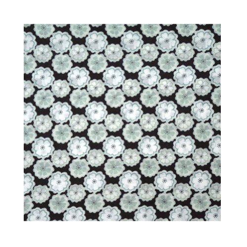 Black & Gray Mod Floral 'Toria' Liberty of London Lawn Cotton Handkerchief