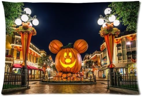 1Croninoutlet PersonalizedHAPPY HALLOWEENS HOLIDAYS PUMKINS ORANGE COLOR MOUSE MIKI FOR CHILDRENBackground Pillowcase Standard 20x30 Inch one Sides Pillow Cover