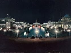 Nighttime View, Grand Court at Omaha's Trans-Mississippi Expo, 1898 - Exceptional 16" x 20" print of vintage color photochrome from the Library of Congress Collection