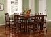 9pcs Contemporary Walnut Counter Height Dining Table & 8 Stools Set