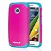 Fosmon HYBO-DUOC Slim Fit Dual-Layer Hybrid Case for Motorola Moto E (1st Gen, 2014) (Blue/Pink)