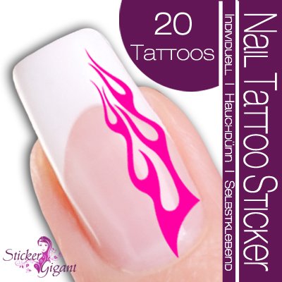 Nail Tattoo Sticker Flammen - pink Preisvergleich