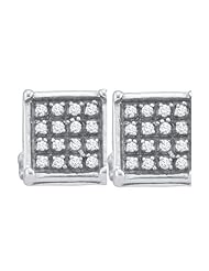0.10CT DIAMOND MICRO PAVE SILVER EARRING