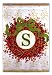 Garden Flag Holiday Monogram Wreath S - Hi