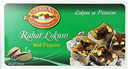 Dobrova Rahat Lokum Turkish Delight, Pistachio, 16 Ounce