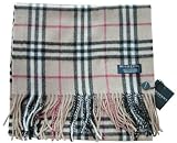 $300 Burberry Cashmere Exploded Nova Check Scarf Unisex