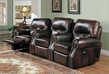 Executive Theater Recliner Collection By Coaster Furniture With Silver Shipping