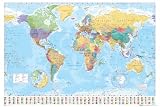 World Map (Flags at Bottom) Art Poster Print - 24