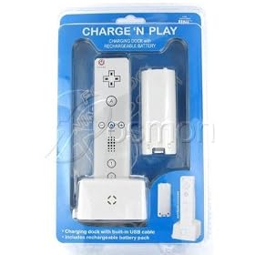 Fosmon® Premium Quality Nintendo Wii Remote Rechargeable Battery and Docking Station and Charger
