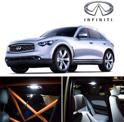 2009-2012 Infiniti FX50 Interior Package LED Lights Kit 6000K SMD WHITE 2007-2012