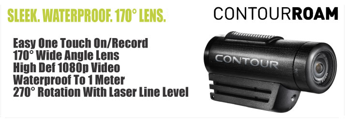 Contour ROAM is a sleek new waterproof hd video camera witha  wide angle 170 degree lens.
