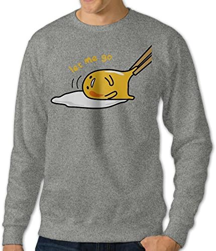PUHO Men's Gudetama Five More Minutes Lazy Eggs Sweaters Crewnecks Hoodies For Warm