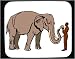 Decorated Mouse Pad with man, trunk, human, body, individuals, feeding, individual, persons, humans, people, elephant, person, banana