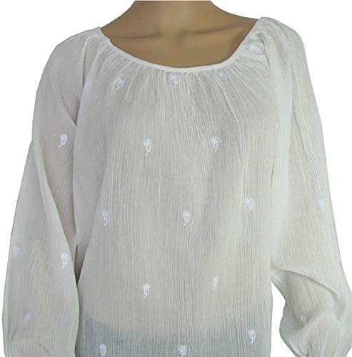 Antik Batik Womens 'Mala' Long Sleeve Blouse, White, Size XS/36