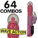 Rabbit Vibrator Wave of Passion Bull Nose Pink 64 Speed LED