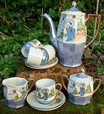 Review Oriental  / Delicate Japanese Porcelain Four Setting Coffee Service