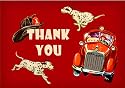 Dolce Mia Firefighter Birthday Thank You Card Party Pack - 8 cards