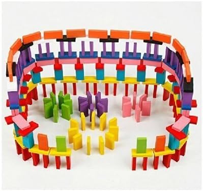 AnnyMart 240pcs Authentic Basswood Standard Wooden Kids Domino Rally Building Kits Kids Game Play Racing Educational Toys for Children