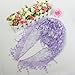 Suppion Fashion Lace Tassel Sheer Burntout Floral Print Triangle Mantilla Scarf Shawl (Purple)