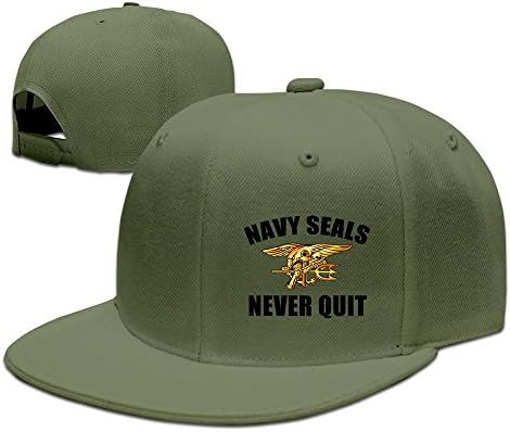 Us Navy Seals Never Quit Adjustable Hats Flat Brim Baseball Caps